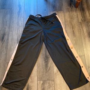 Black Vans basketball pants with side snaps